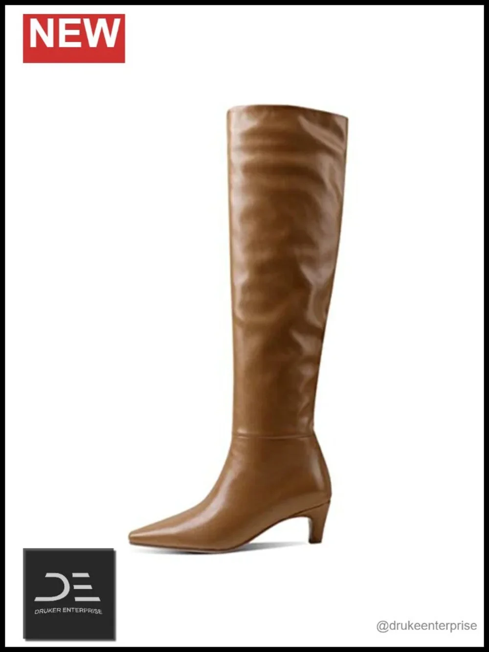 Women's Slouch Over the Knee Kitten Heel Boots Square Toe Synthetic Leather